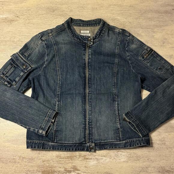 EUC Vintage 90s Y2K era Old Navy Denim Cargo Utility Jean Jacket - Picture 1 of 8